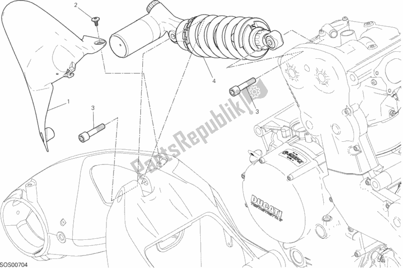 Wszystkie części do Sospensione Posteriore Ducati Monster 1200 S USA 2014